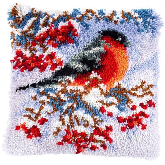 Bouvreuil en Hiver - Kit Coussin point noué - Vervaco