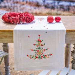 Kit Chemin de table à broder Arbre de Noël - Vervaco