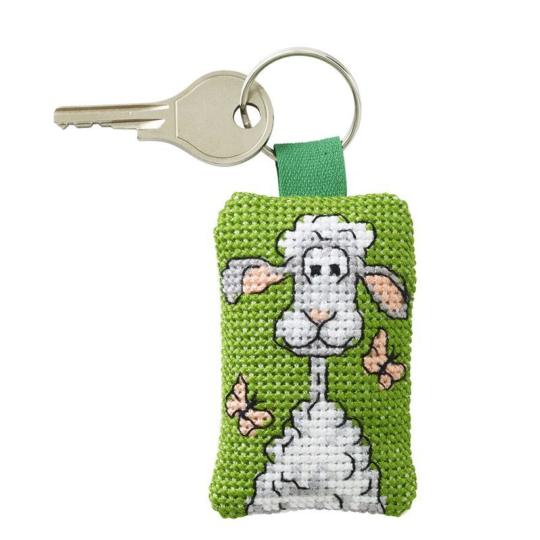 Mouton Blanc – Kit Porte-clés à broder Permin of Copenhagen