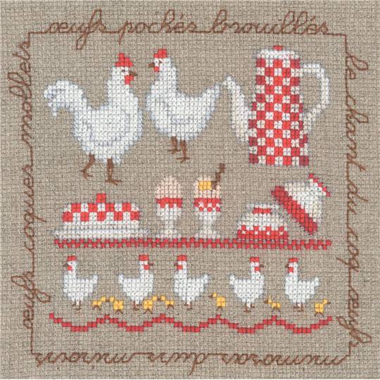 Les Poules - Kit point de croix - Le Bonheur des Dames