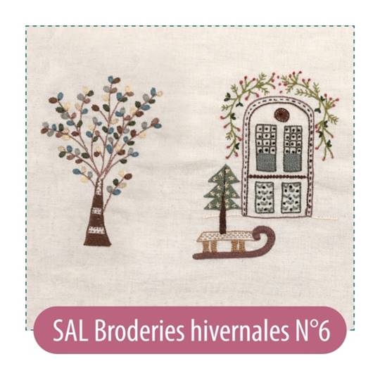 Broderies Hivernales n°6  - Kit SAL Un chat dans l'aiguille