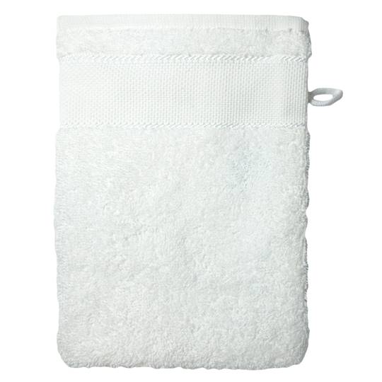 Gant de toilette à broder blanc