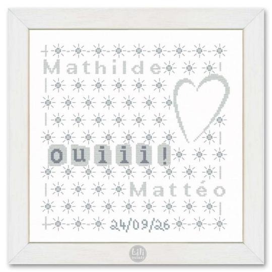 « All over » de mariage - Fiche point de croix Mariage - Lilipoints
