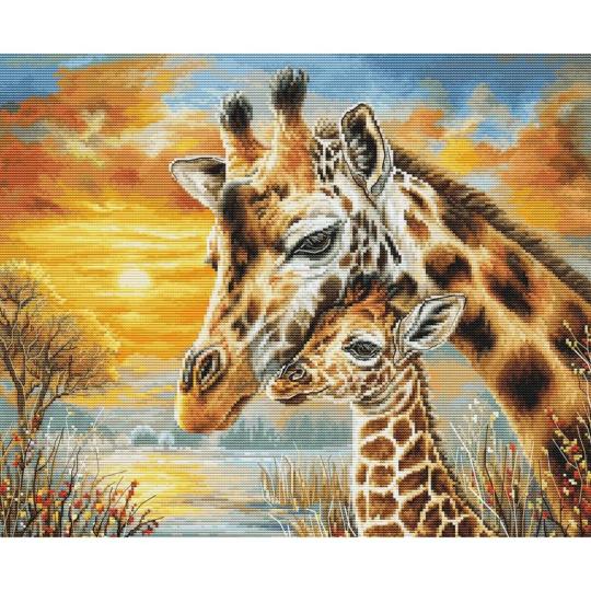 Tendresse de Girafes  - Kit point de croix  - Luca-S