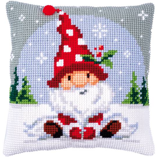 Gnome de Noël IV - kit Coussin gros trous - Vervaco