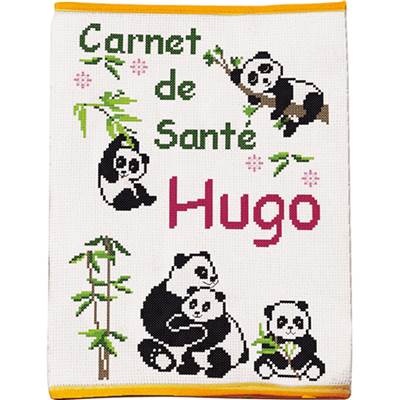 Protège carnet de santé à broder Pandas - Princesse