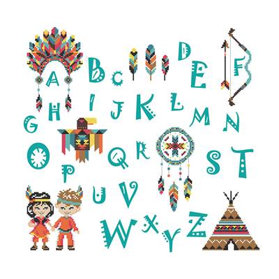 ABC Indiens -  Kit Point de Croix - Princesse