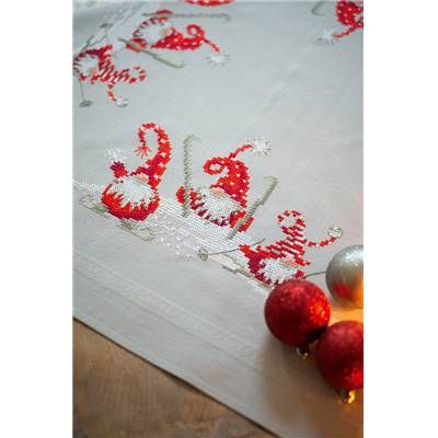 Kit Point De Croix Compté - Nappe Fleurs Colorées 80x80 Cm, Broderie DIY Adulte, Décoration Maison