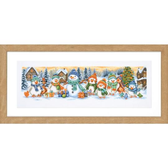 Portrait d'amis dans la neige - Kit Tableau Point Compté - Vervaco