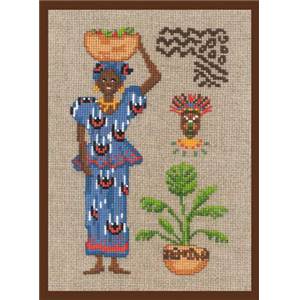Femme africaine bleu - Kit Le Bonheur des Dames