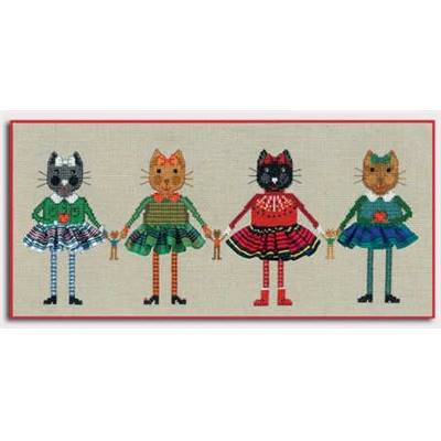 Chats - Quatre Écossaises - kit Le Bonheur des Dames