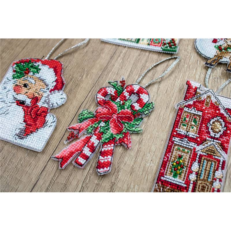 Kit De Couture Noël En Feutre Pour Enfants - DIY Broderie Point De Croix - 3 Ensembles De Poupées à Créer - Cadeau Créatif Et éducatif - 11