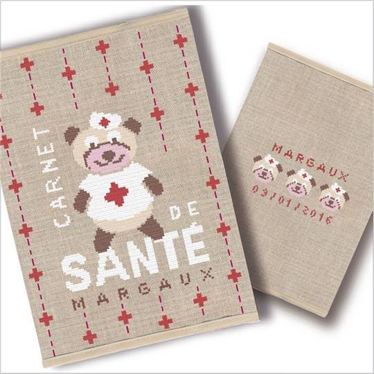 Protège carnet de santé Ourson (semi-kit) - Lilipoints