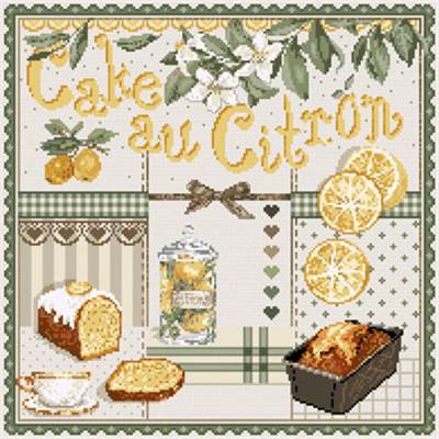Cake au Citron - Fiche Point de Croix - Madame La Fée