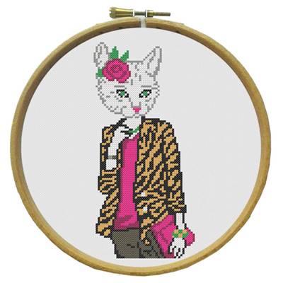 Lola La Chatte - Kit point de croix - Marie Coeur