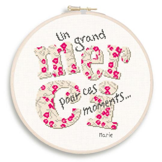 Un Grand Merci - Fiche point de croix - Lilipoints