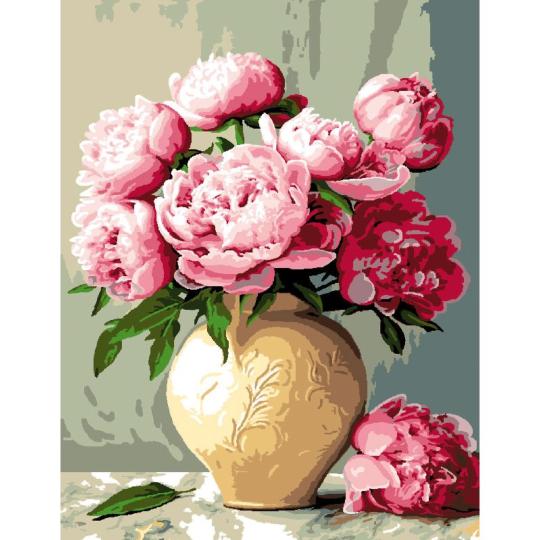 Canevas pénélope Pivoines  - Luc Créations