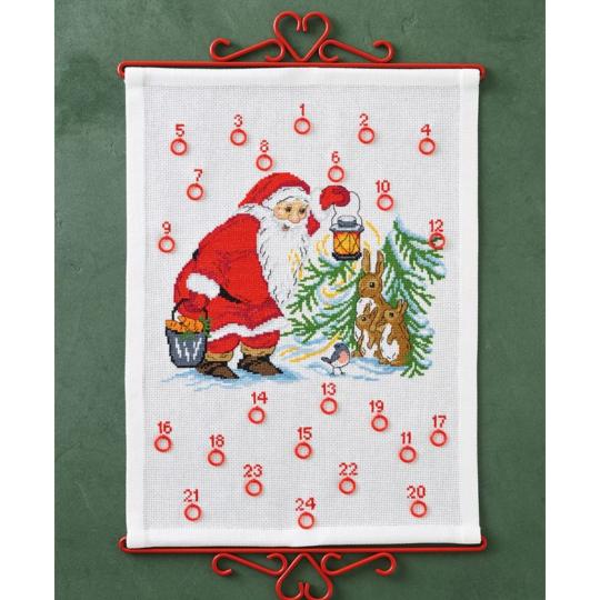 Père Noël et Lièvres– Kit point de croix - Permin of Copenhagen