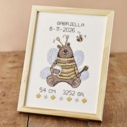 Teddy Bear Bee – Kit point de croix Naissance - Permin of Copenhagen