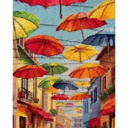 Parapluies Colorés - Kit point de croix  - Riolis