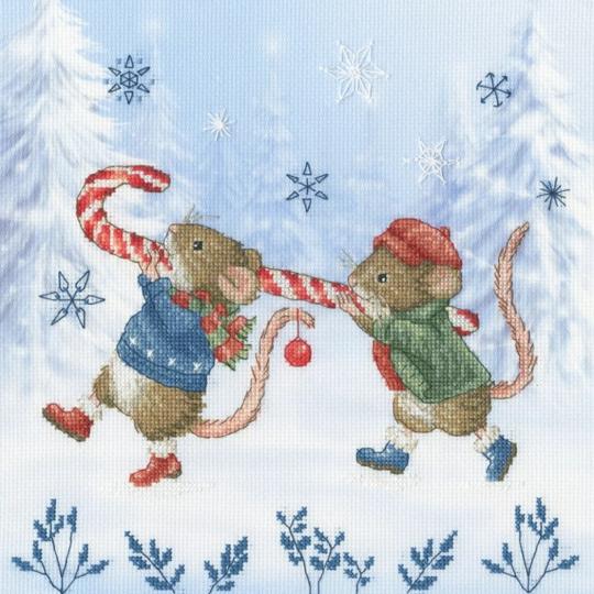 Souris et Sucres d'Orge - Kit Point de Croix Noël - Bothy Threads