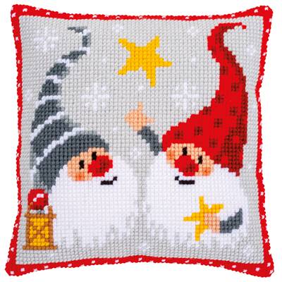 Gnomes de Noël II - Kit Coussin Gros trous - Vervaco