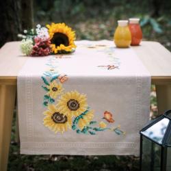 Kit chemin de table à broder Tournesols  40 x 100 cm - Vervaco
