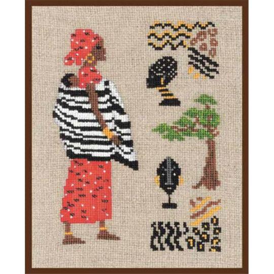 Femme africaine rouge - Kit Le Bonheur des Dames
