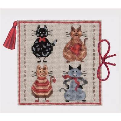 Etui et porte-ciseaux Chats (kit) - Le Bonheur des Dames