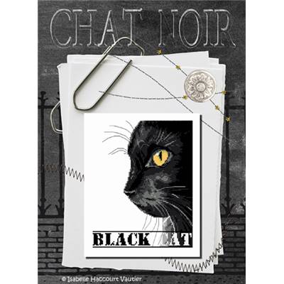 Chat Noir - Fiche Point de Croix - Isabelle Haccourt Vautier