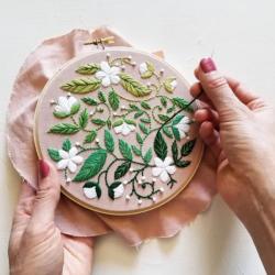 Fleurs épanouies - Kit broderie débutant