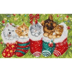 Chiots & Chatons de Noël - Kit point de croix - LETISTITCH