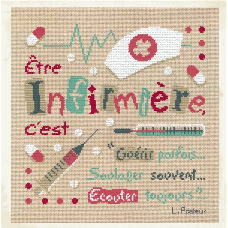 Kit Broderie Point de Croix Lilipoints - Tote-Bag L'infirmière S011