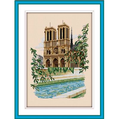 Notre Dame de Paris et Seine - Kit point de croix - Luc Créations