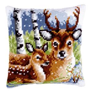 Famille de cerfs - Kit Coussin Gros trous - Vervaco