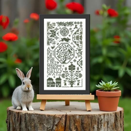 Quaker du Printemps - Fiche point de croix - Jardin Privé