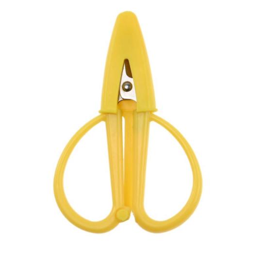 Mini Ciseaux avec étui de protection - Jaune