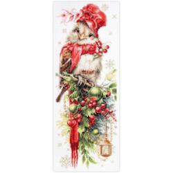 Hibou en bonnet rouge – Kit point de croix Magic Needle