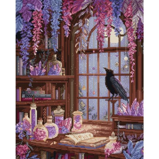 La Bibliothèque du Corbeau - Kit point de croix - LETISTITCH