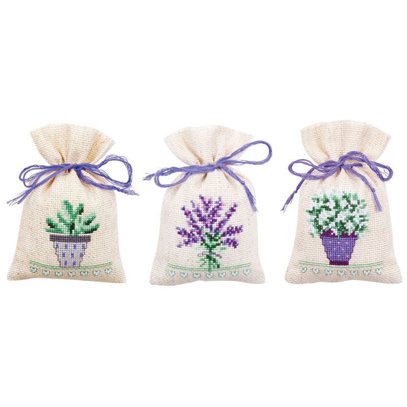 Vervaco Kit Point De Croix Compté Lot De 3 Sachets Aromates La Provence - Broderie 8x12 Cm