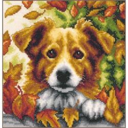 Chien en Automne - Kit point de croix - Vervaco