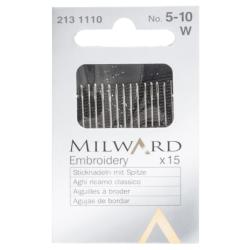 Aiguilles à broder – N° 5-10 (x15) - Milward