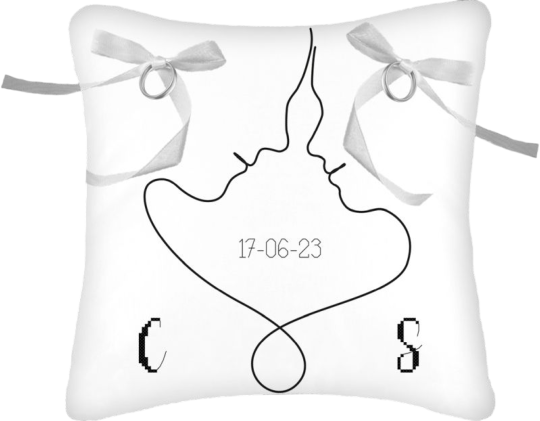 Kit Coussin de mariage Couple Line Art - Princesse