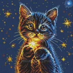 Secret d’étoiles du chaton - Kit point de croix - Collection d'Art