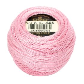 Bobine Fil Coton perlé DMC n°8 - 605 Bouton de rose