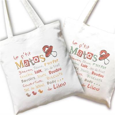 Sac "P'tit Matos" - Fiche Point de Croix SAC02 - Lilipoints