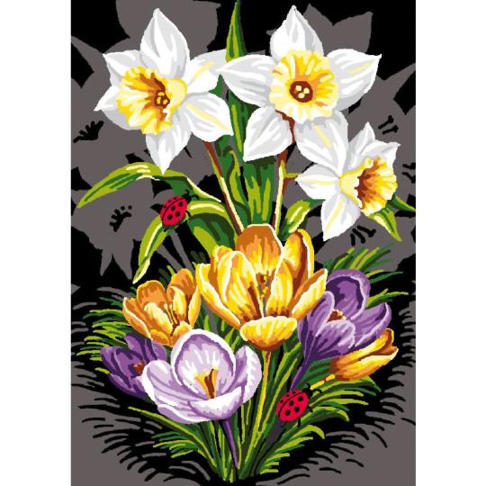 Canevas Pénélope Crocus et Narcisse - Luc Créations