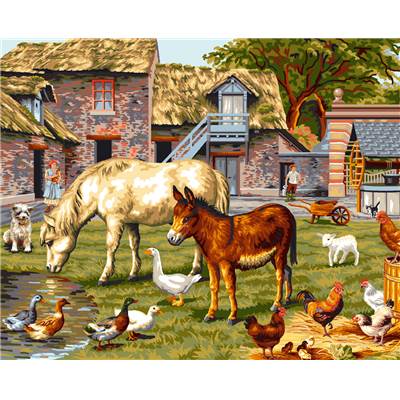 La Ferme au Cheval -  Canevas Pénélope - Luc Créations