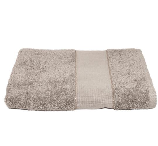 Drap de bain éponge à broder 70 x 140 cm - Taupe