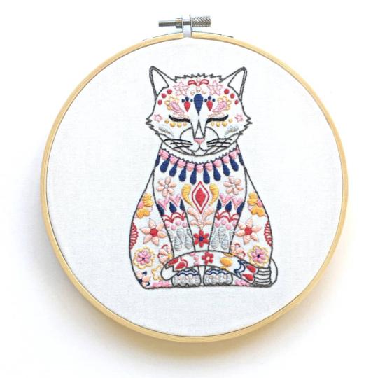 Chat coloré Purrkins - Kit broderie